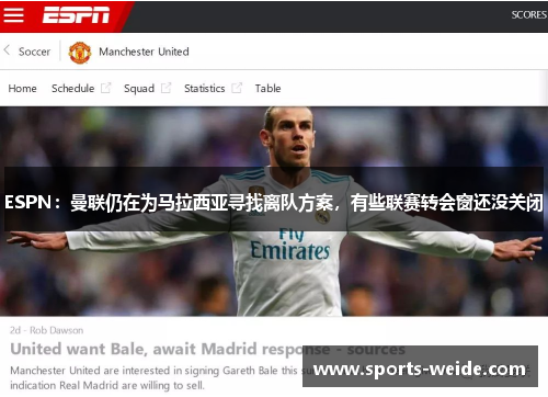 ESPN：曼联仍在为马拉西亚寻找离队方案，有些联赛转会窗还没关闭