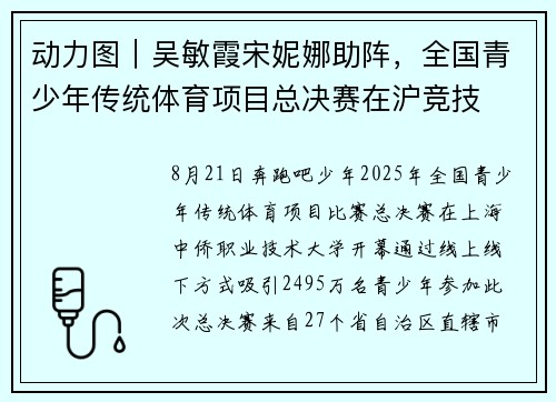 动力图｜吴敏霞宋妮娜助阵，全国青少年传统体育项目总决赛在沪竞技